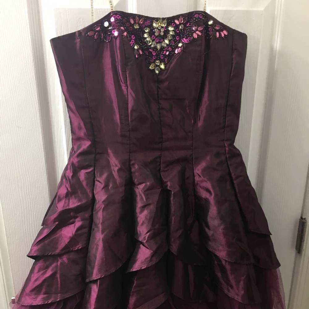 Maroon Masquerade mini gown/formal dress.